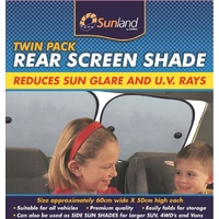 Sunland Twin Pack Rear Window Sun Shades Car Sedan Hatch