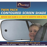 Sunland Twin Pack Contoured Side Window Screen Sun Shades UV Protection