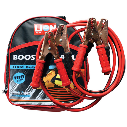 Lion Jumper Leads 100 Amp 2.5m Cable Insulated Handles Auto Car Van 4WD