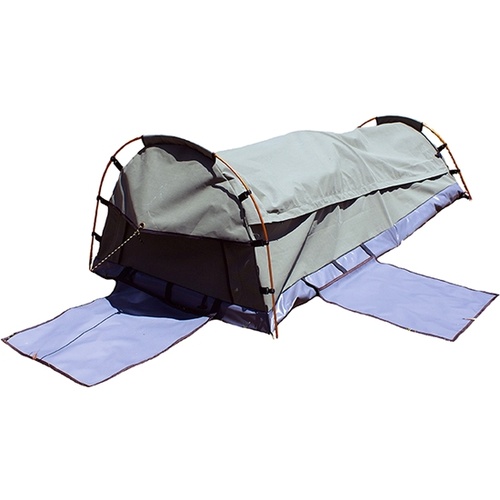 Single Camping Swag Tent Durable Zippers PVC Entry Mat Carry Bag