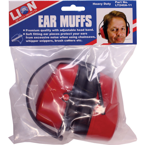 Lion Premium Quality Ear Muffs Adjustable Noise Protection Home Worksite Garage