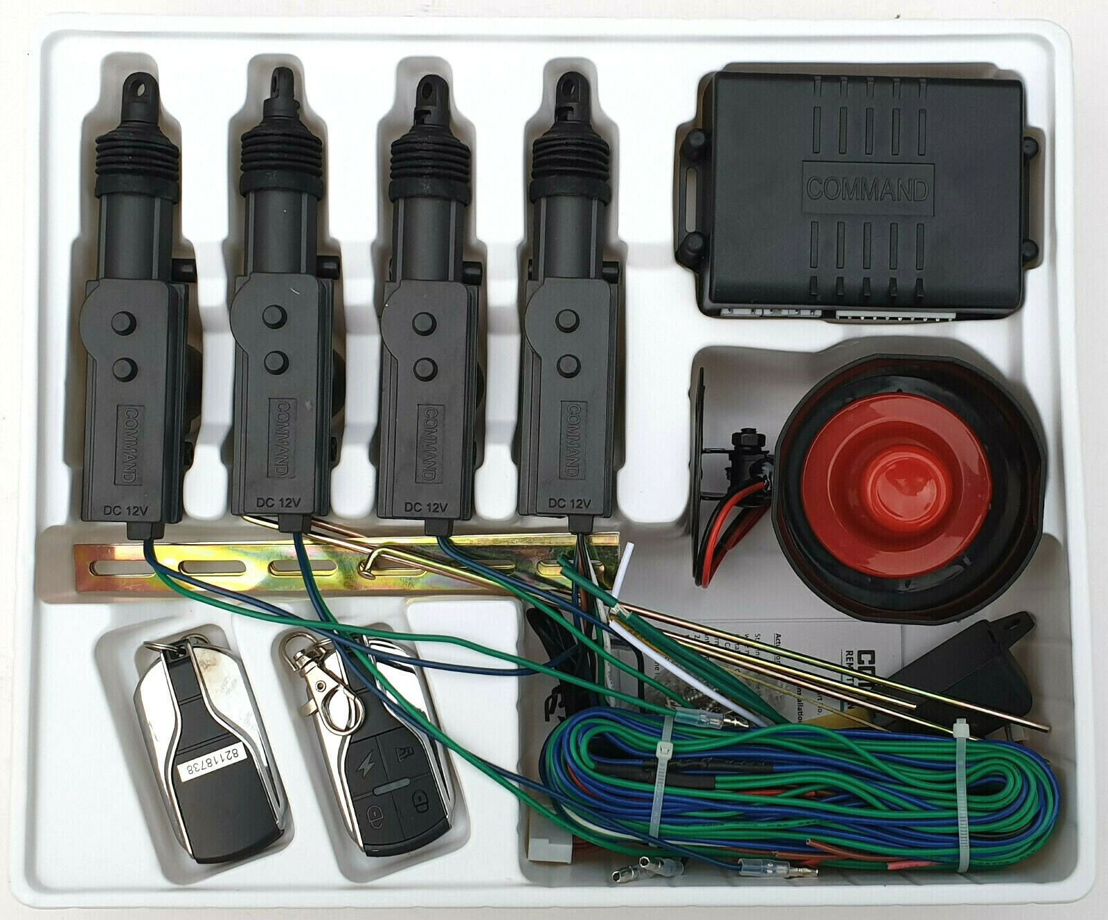 Bessie Sparks Universal 12V Car Alarm Kit Remote Central Locking Kit Burglar Alarm Camper 2 Remote Controls Anti-theft with Shock Sensor 