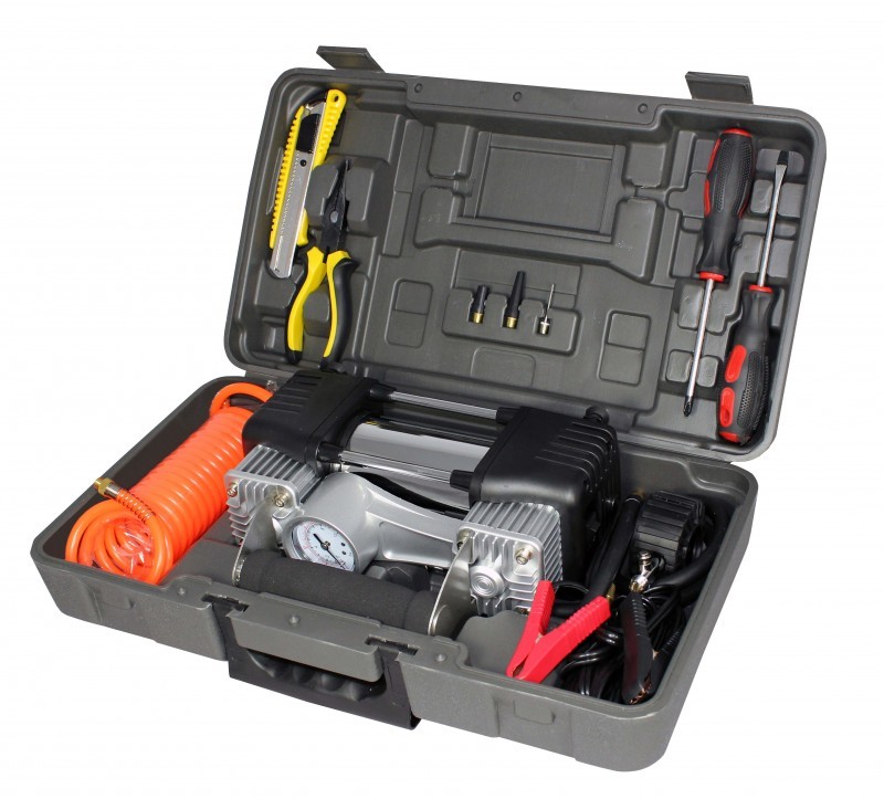 Air Attack Dual Metal Cylinder Air Compressor & Tool Kit