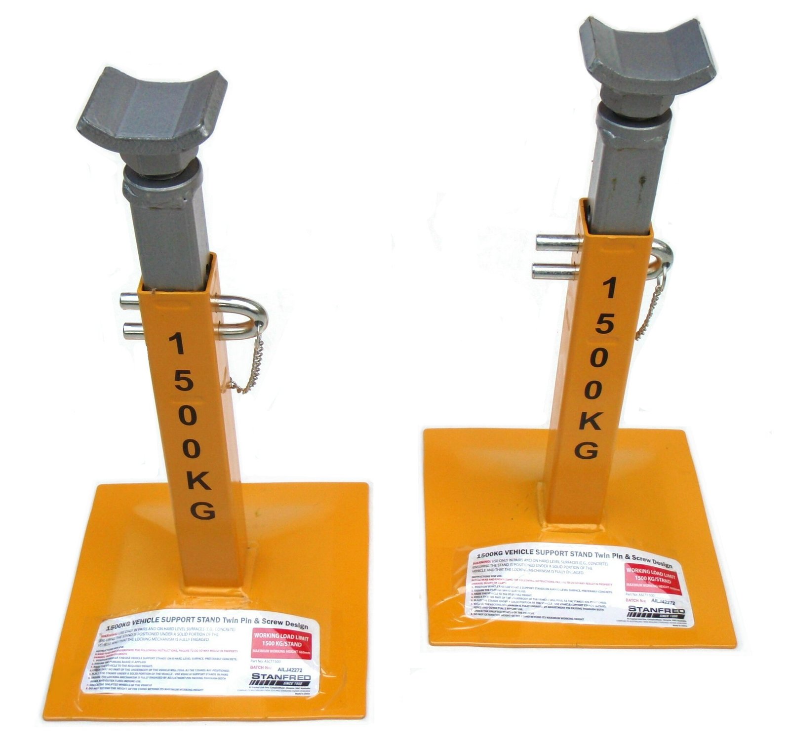 Stanfred Jack Stands Twin Pin And Screw Type Vehicle Support Axle Safety 