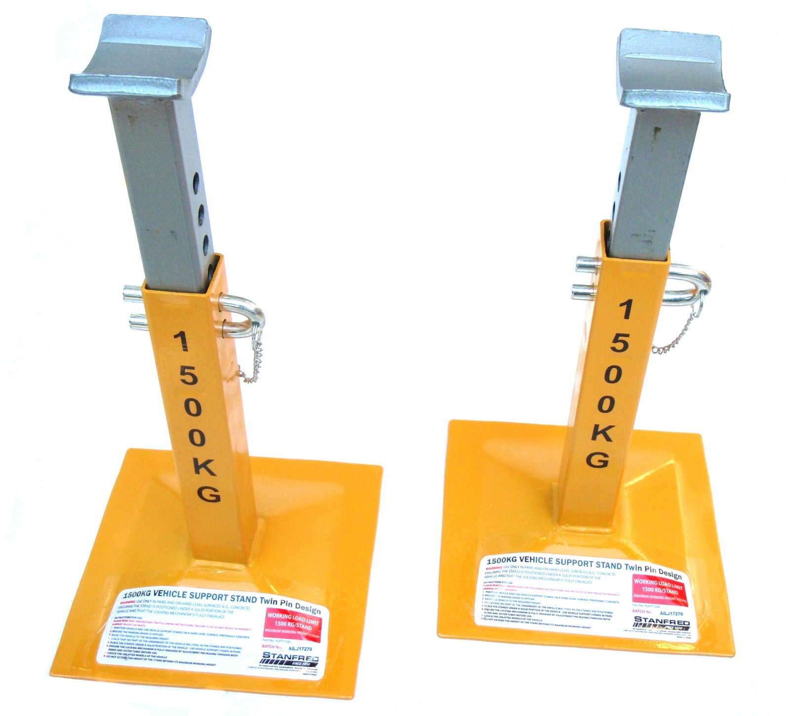 Stanfred Jack Stands Twin Pin Type 1500kg Safety Vehicle Axle Support