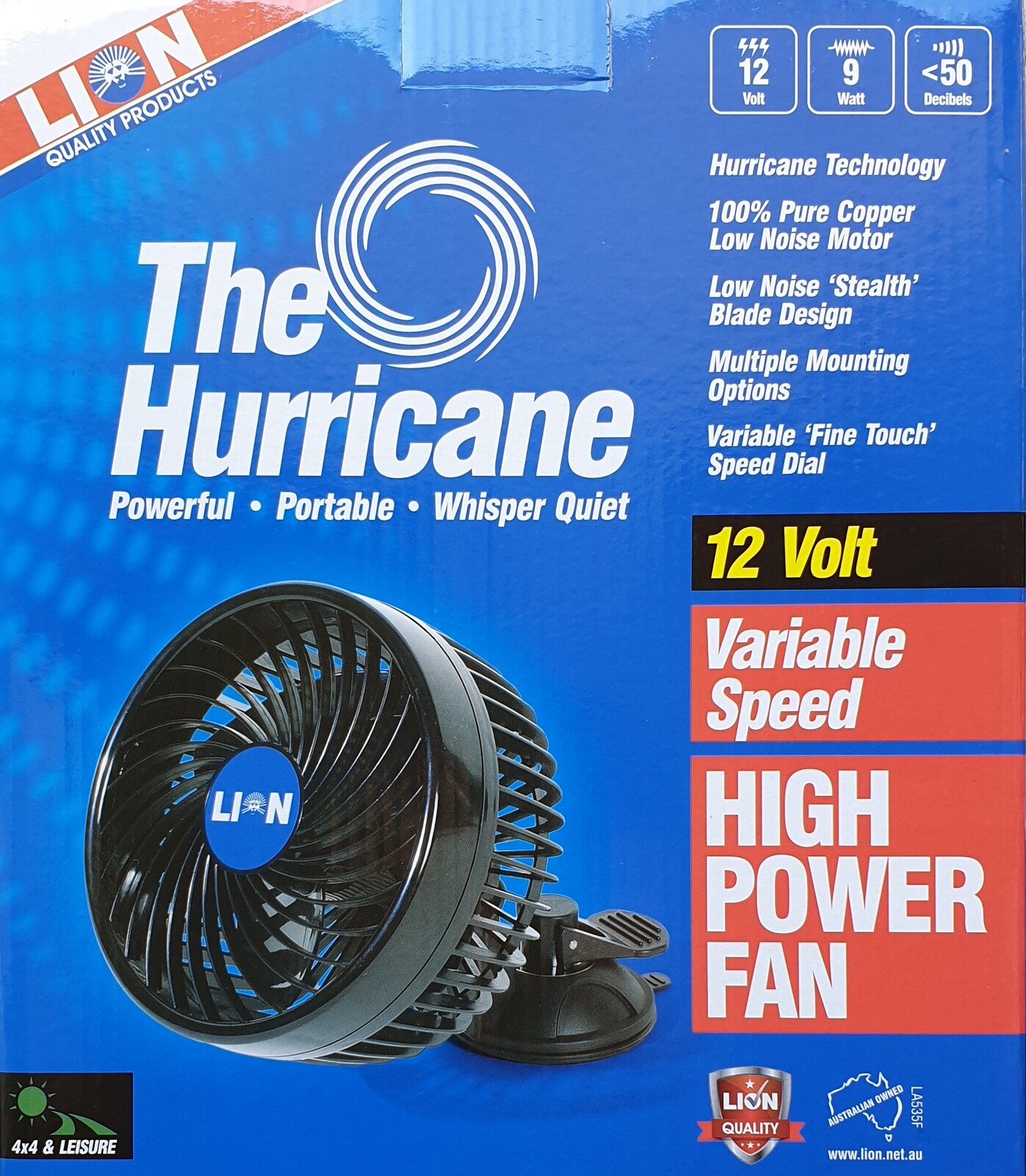 Lion Hurricane 12 Volt Variable Speed High Power Fan