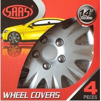 SAAS Wheel Covers Reactor Style 14 Inch Set 4 Caps Auto Car Rim