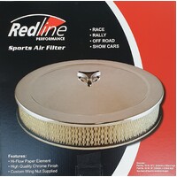 Redline Chrome Air Filter 13.5" Fits Holley 2 & 4bbl 5 1/8" Throat
