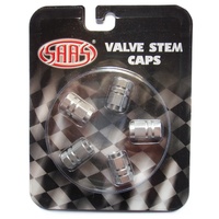 SAAS Set 5 Anodised Aluminium Valve Stem Caps