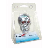 Redline Performance Universal Chrome Skull Manual Gear Shift Lever Knob Red Eye