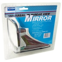 Chrome Door Mirror Rear Vision Rectangular Head Car Side Mount Fits LHS Or RHS