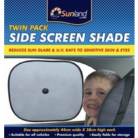 Sunland Twin Pack Side Window Car Sun Shade UV Ray Protection Auto SUV 4WD