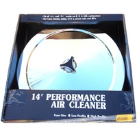 14 Inch Chrome Air Filter Recessed Base Fits 4 7/32", 5 1/8" Neck 2/3/4 Bbl Carburettor