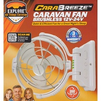 Explore 3 Speed Caravan Fan With Brushless 12/24 Volt Motor