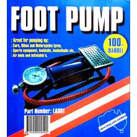 Lion Foot Pump With Gauge 100mm Barrell