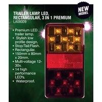 Lion Premium LED Trailer Lamp Rectangular 3-In-1 Stop/Tail/Flasher