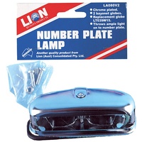 Lion Chrome Plated Number Plate Light Car Truck Trailer