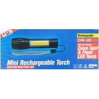 Lion Rechargeable LED Torch With Work Light & Case Home Camping Tradie Workshop