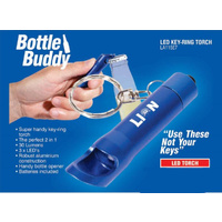 Lion LED Key Ring Torch & Bottle Buddy Opener With Batteries