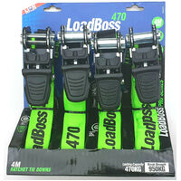 Lion 4 Piece 4.0 Metre Trade Quality Ratchet Tie Downs