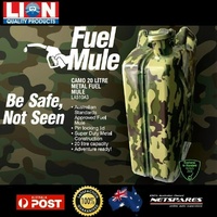 Lion Fuel Mule 20 Litre Camouflage Metal Jerry Can Auto Car SUV 4WD Off-Road