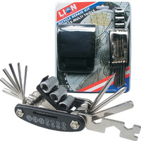 Lion Bicycle Repair Tool Kit 15 Piece With Canvas Holder Puncture Patches & Glue