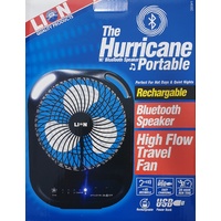 Portable Travel Fan High Flow USB Rechargeable Bluetooth Speaker LED Night Light
