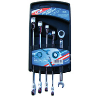 Lion 5 Piece A/F Ring/Open End Ratchet Spanner Set