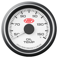 SAAS Performance 52mm Oil Temperature Gauge White Face