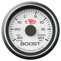 SAAS Performance 52mm Turbo Boost Gauge White Face
