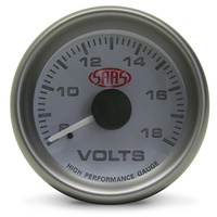 SAAS 52mm Volt Gauge White Face