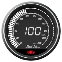 SAAS Speedometer 220 KPH 3 1/2" 89mm In Dash Muscle Digital Series Speedo