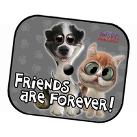 Twisted Whiskers Side Window Spring Flip Mesh Sun Shades 'Friends Are Forever'