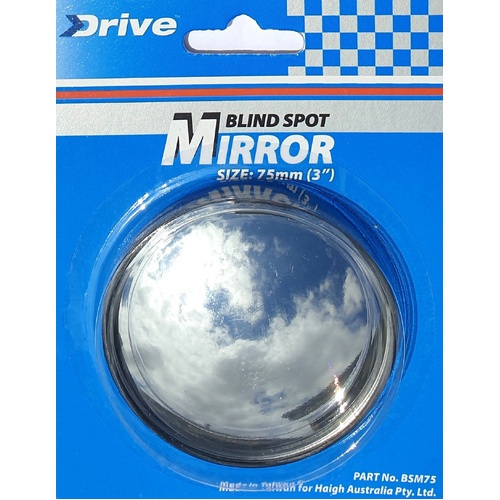 Drive Blind Spot Mirror 75mm 3 Inch Panoramic View Self Adhesive Backing