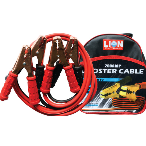 Lion Jumper Leads 200 Amps 2.5m Cable Insulated Handles Auto Car Van 4WD