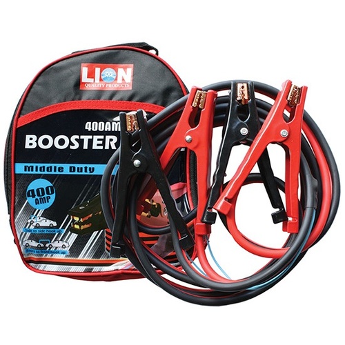Lion Jumper Leads 400 Amps Surge Protection 3.65m Cable 4, 6, 8 Cylinder