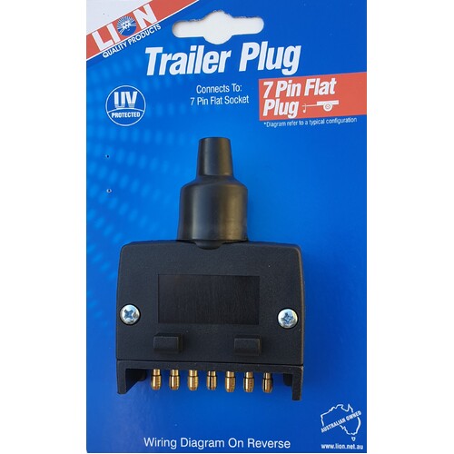 Lion 7 Pin Flat Plastic Trailer Plug [Item Number: LA074B]