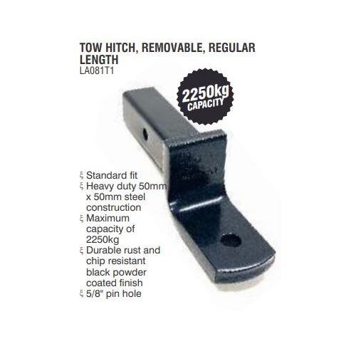 Lion Removable Tow Hitch 2250kg Powder Coated 5/8" Pin Hole