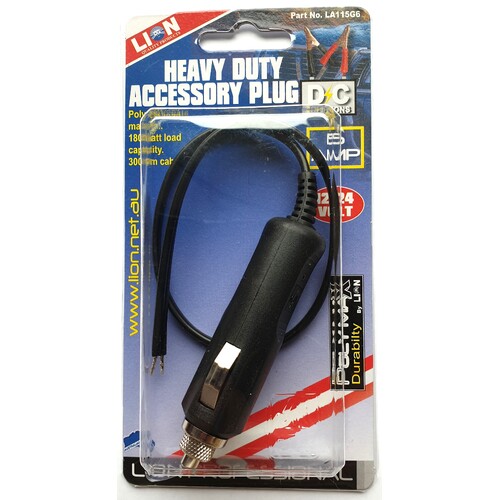Lion Auto Accessory Plug Heavy Duty 12/24 Volt 180 Watt With 300mm Cable