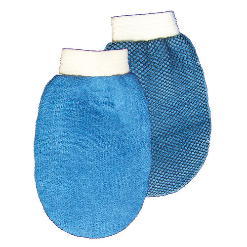 Lion Car Wash Mitt Microfibre Cloth With With Netting Side & Elastic Sleeve
