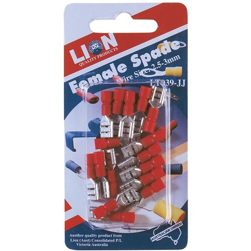 Lion Blade Terminals Female Red Quick Connect 17 Piece