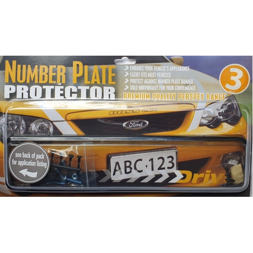 Drive Number Plate Protector Cover Premium Quality Perspex - Range Fits 3/4/5/6 Figure Plates