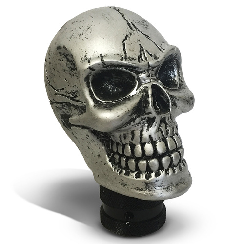 SAAS Skull Gear Shift Knob Silver Manual Transmission Universal Fit