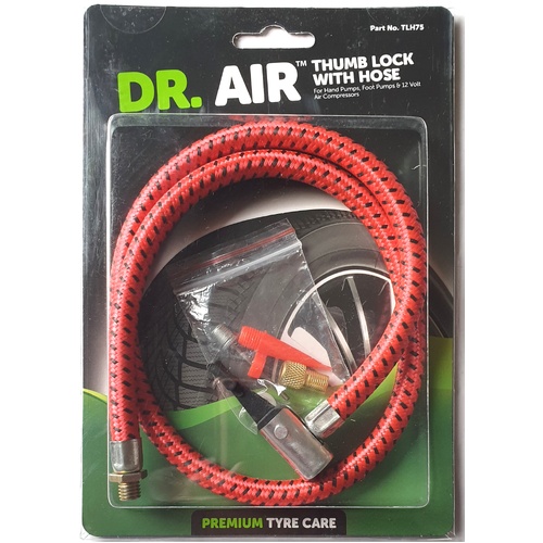 Dr Air Replacement Foot & Hand Pump Thumb Lock With Hose & Inflatable Adaptors